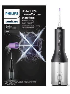 BRAND NEW! Philips Sonicare Cordless Power Flosser 3000 - Black